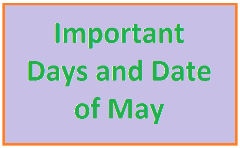 important days and date of May