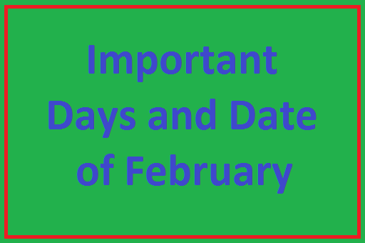 important days and date of february