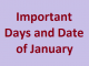 important days and date of january