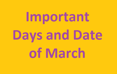 important days and date of march