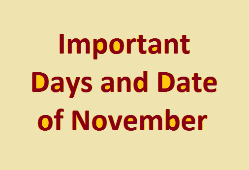 important days and date of november