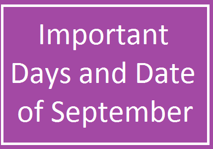 important days and date of september